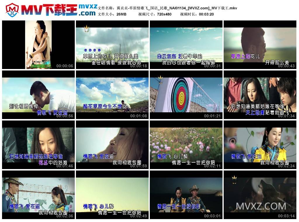 冀贞贞-草原情歌飞_国语_民歌_NAI01134